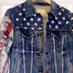 Denim and supply American Flag Distressed jacket